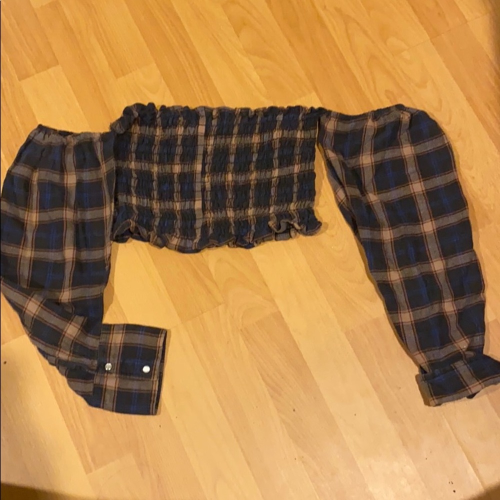 Flannel crop top